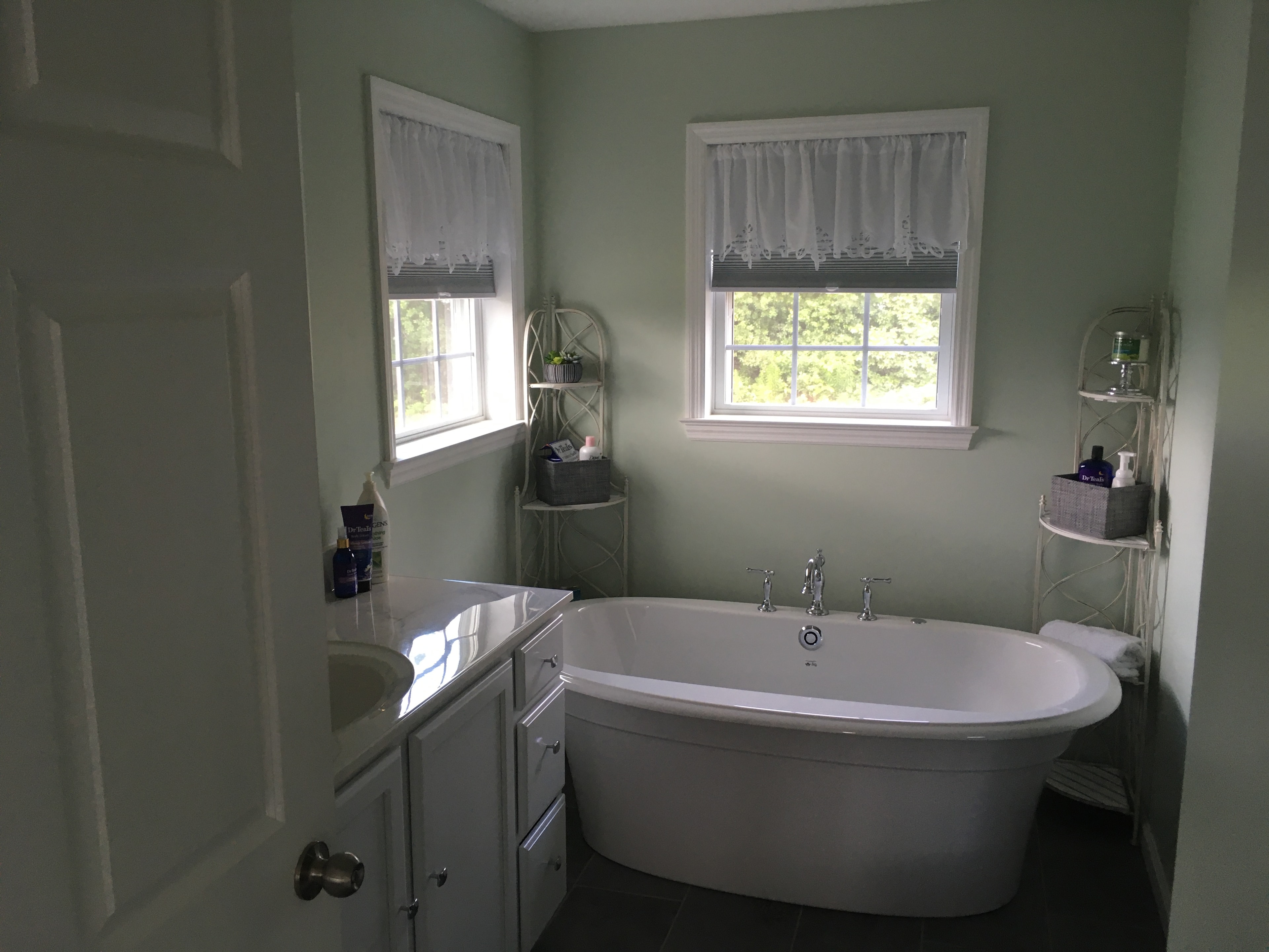 Bathroom with freestanding tub